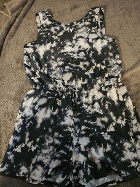 Black & White Tie-Dye Romper
